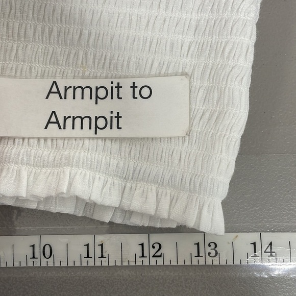 Love Tree Dress Womens Large White Maxi Panel Strapless Smocked Bohemian - Picture 14 of 17